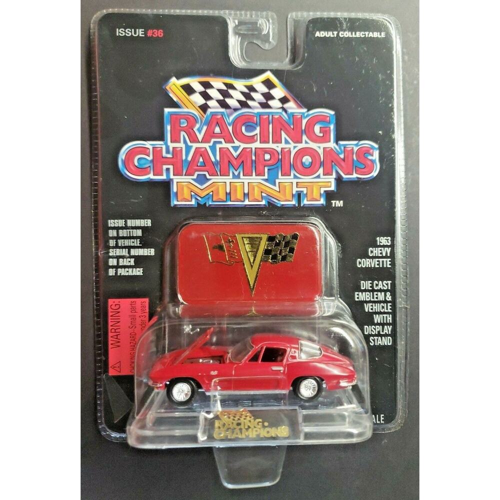 1996 Racing Champions Mint-1963 Chevy Corvette #36 Red 1:53 HW3